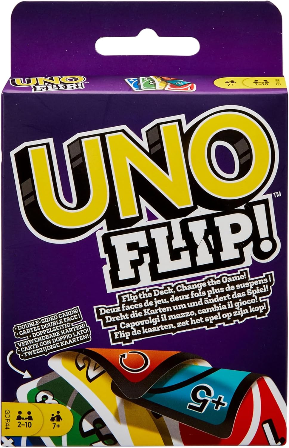 Mattel Games UNO FLIP! Family Card Game for Adults, Teens & Kids, Double-sided Deck with Special Flip Card, 112 Cards, 7 Year Old and Up, ‎GDR44