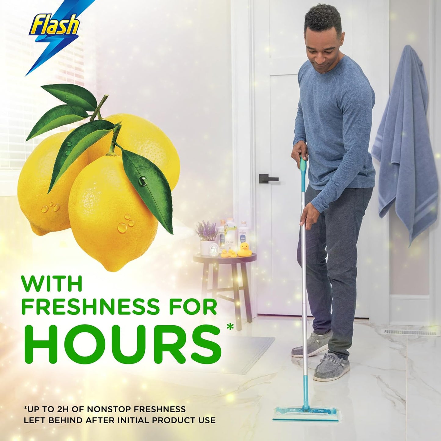 Flash Speedmop Floor Cleaner, Value Starter Kit, Cleans 3X More Floor Area*. (1 Handle, 8 Wet & 16 Dry Refills), Trap & Lock Daily Dirt, Grease & Grime Without Getting Down On Your Knees
