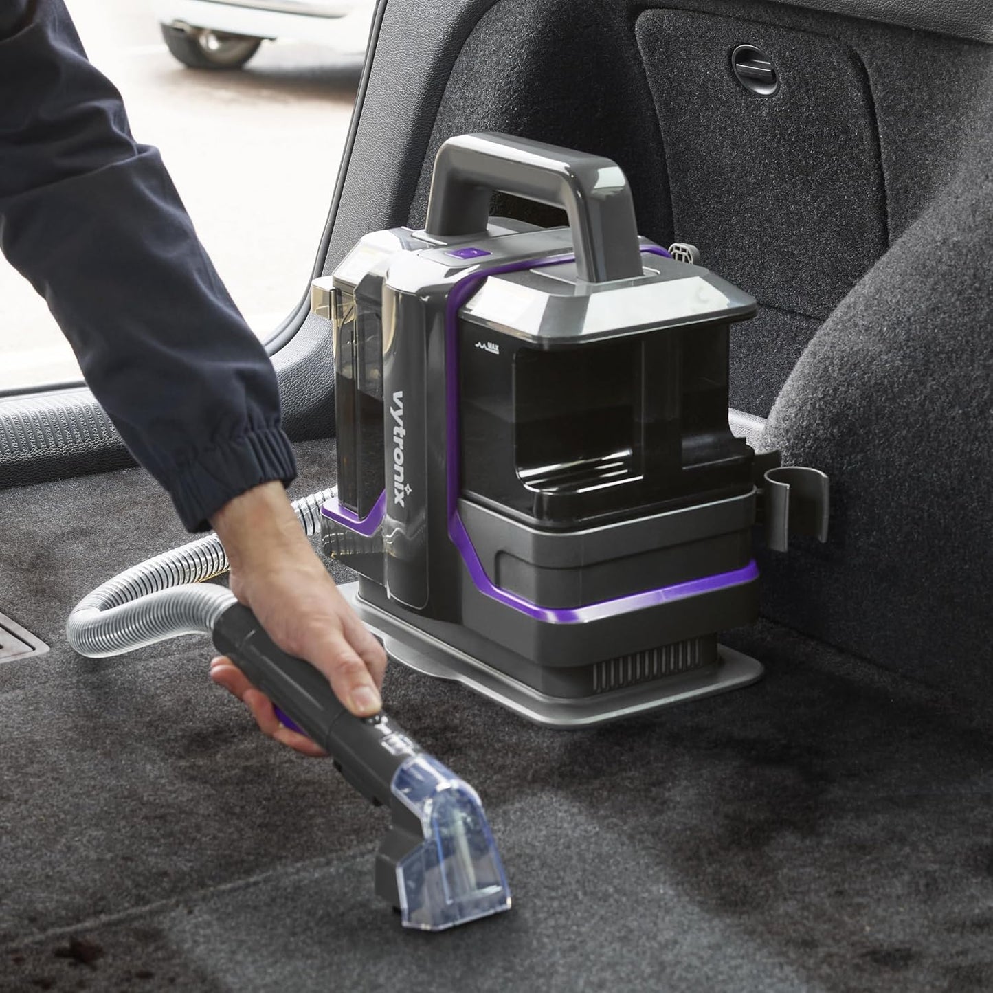 Vytronix SWASH450P Spot Cleaner | Spot & Stain Remover | Clean Up Spills & Pet Messes from Carpets, Stairs, Upholstery & Car Seats | Self Cleaning Function, 450W, 1L Capacity Twin Tank Spot Washer