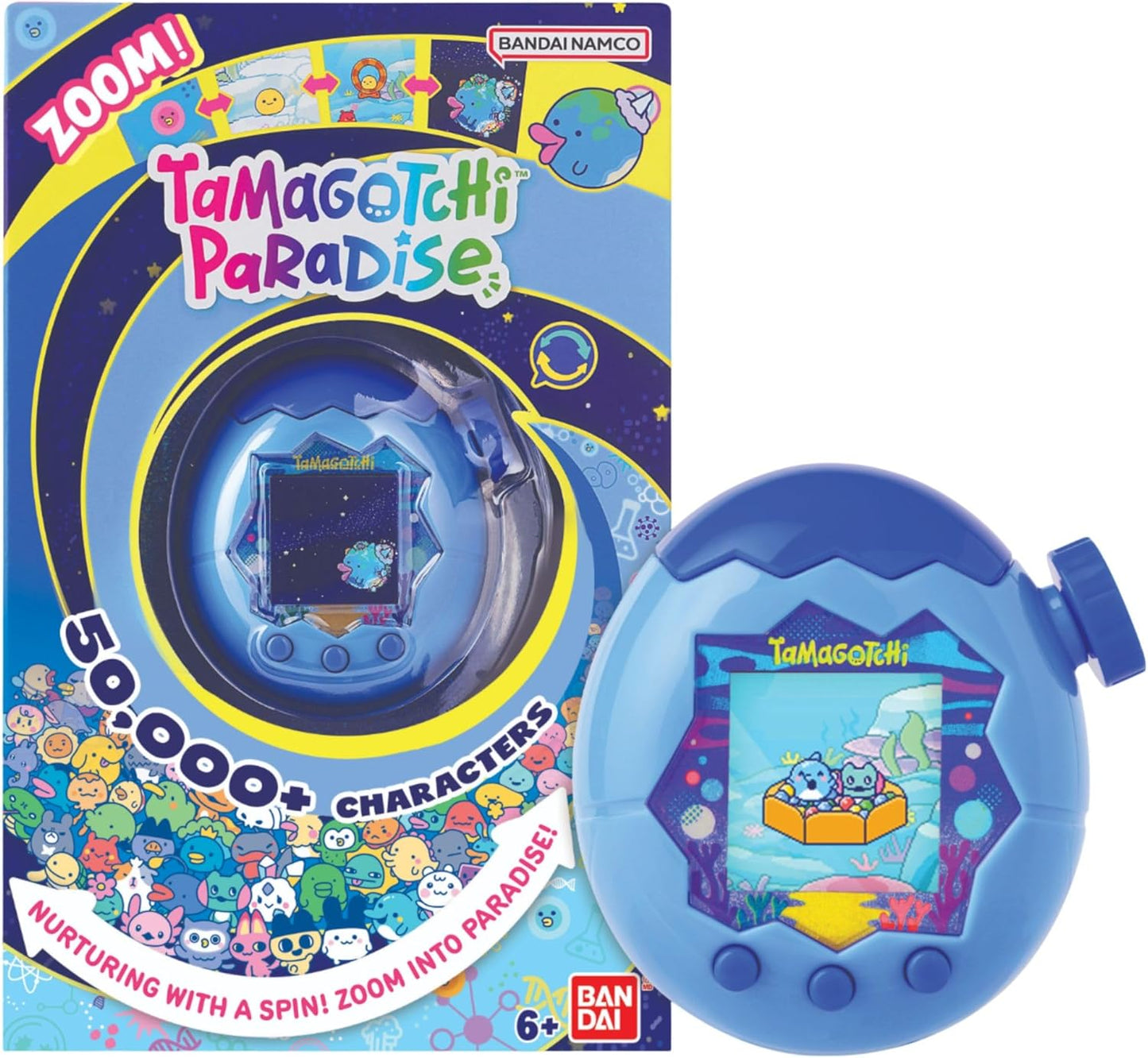 Bandai Tamagotchi Paradise Digital Pet Blue Water Shell | Evolved Electronic Pet Toy With Zooming Worlds | Tamagotchi Paradise Virtual Pets For Kids And Adults Make Fun Gifts For Girls And Boys