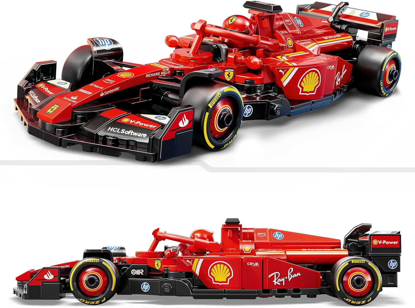 LEGO Speed Champions Ferrari SF-24 F1 Race Car Toy with a Collectible Formula 1 Driver Minifigure - Model Kits for 10+ Year Old Boys & Girls or Adult Motorsport Fans 77242
