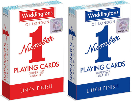 Waddingtons Number 1 Playing Card Game, play fish, slap jack, crazy eights and rummy, Great Travel Companion, Gifts and Toys for Boys, Girls and Adults - Color may vary, Single unit