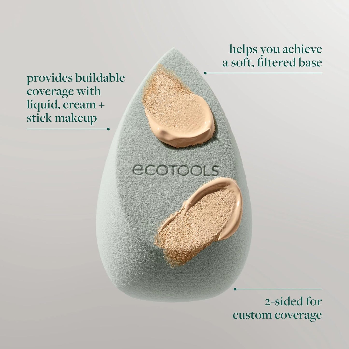 EcoTools Blurring Blender Makeup Sponge, Makeup Blending Sponge For Blurred Skin, For Liquid & Cream Foundation, Cloud Coverage Memory Foam, Eco Friendly, Latex Free, Cruelty-Free & Vegan 1 Count