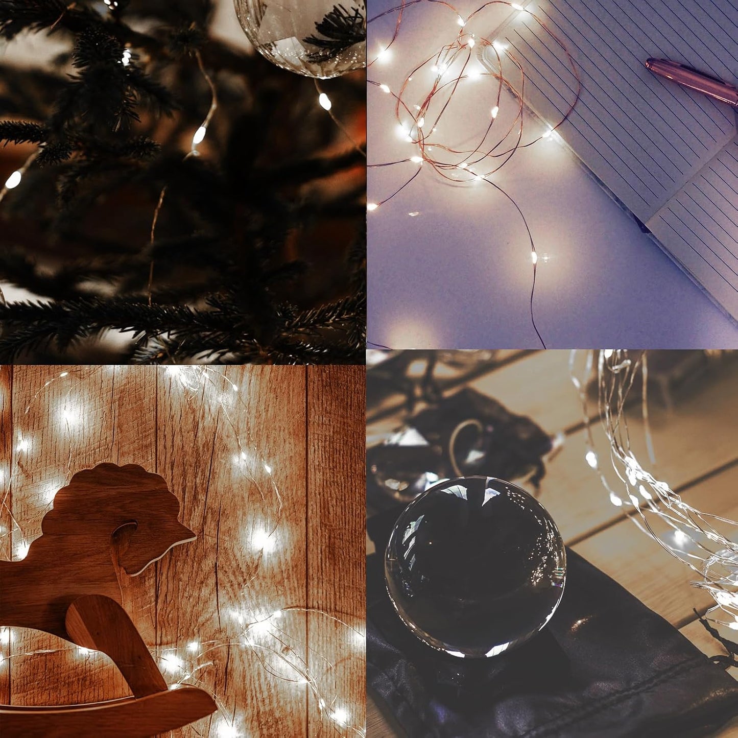 Jsdoin Fairy Lights, 6 Pack 2m 20 Led Battery Operated String Lights Copper Wire Light for Indoor Outdoor Lighting, Bedroom, Wedding Decor, Party, Christmas, Tree Decoration (Cool White)