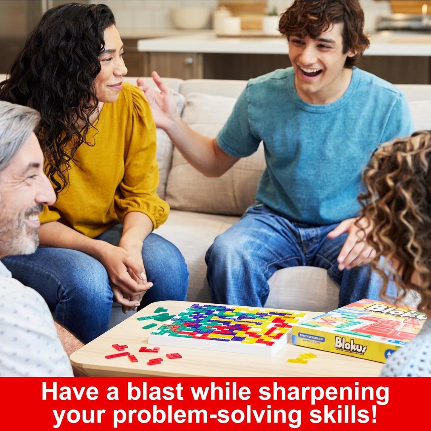 Mattel Games Blokus, Family Board Game for Kids and Adults for Party Game Night, Strategy Game, Engaging Gift for Kids, 2 to 4 Players, Ages 7 and Up, BJV44