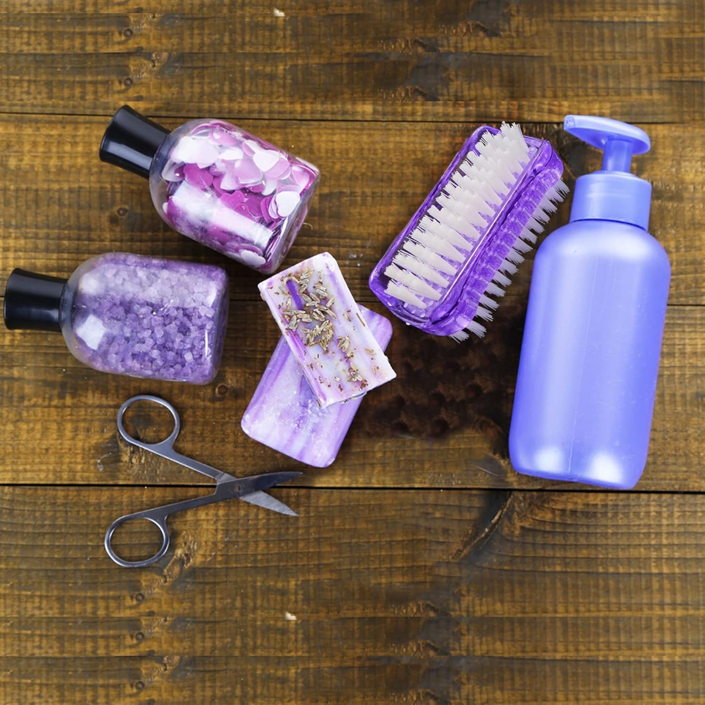 4 Pcs Double Sided Nail Brush for Every Day Use - 2 different kinds of Nail Brushes with Plastic Handle For Cleaning Nails - Easy to Use Brushes - Nail Cleaning Scrubbing Brush for Hands Feet Nails