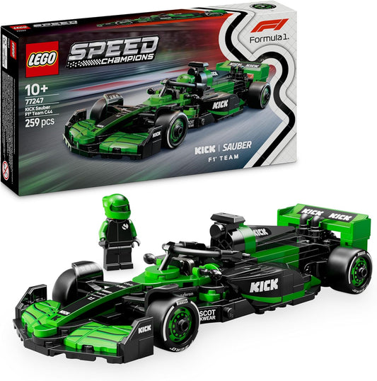 LEGO Speed Champions KICK Sauber F1 Team C44 Race Car Toy with a Collectible Formula 1 Driver Minifigure - Model Kits for 10+ Year Old Boys & Girls or Adult Motorsport Fans 77247