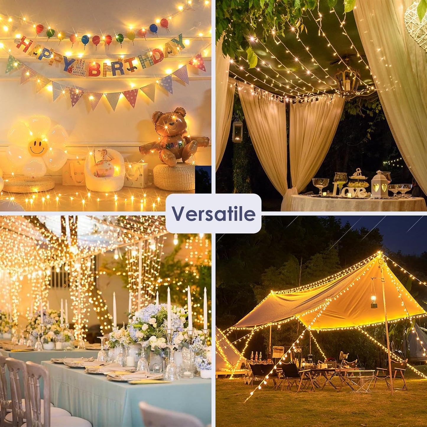 Zorela Fairy Lights Plug in, 15M 120 LED Indoor String Fairy Lights Mains Powered, Outdoor Fairy Twinkle Lights Christmas Lights 8 Modes IP44 Connectable for Bedroom, Garden, Party, Camping