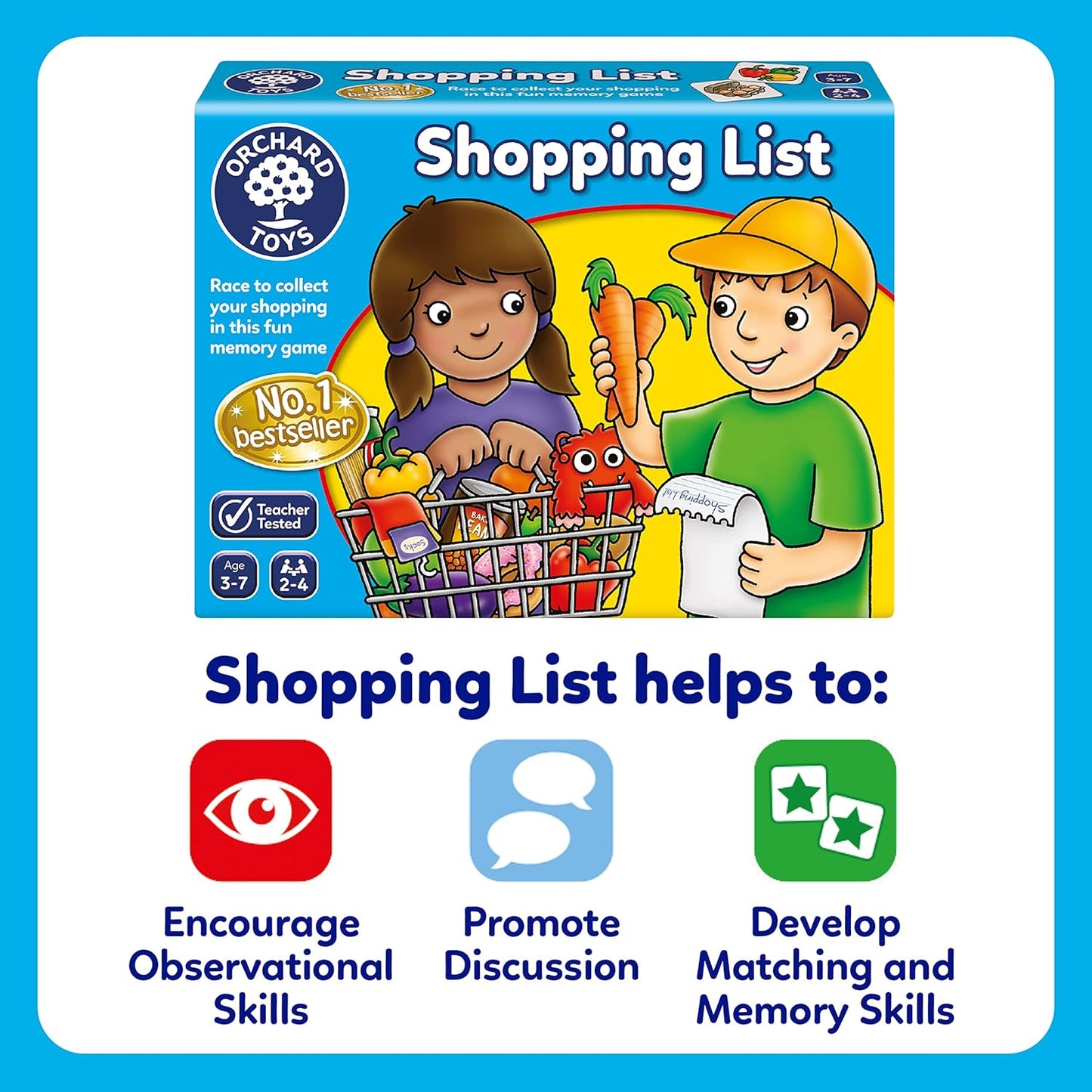 Orchard Toys Shopping List Memory Game - Matching and Memory Games for 3 Year Olds and Up - Kids Educational Toys and Learning Games - Children and Toddler Board Games Ages 3 to 7-2 to 4 Players