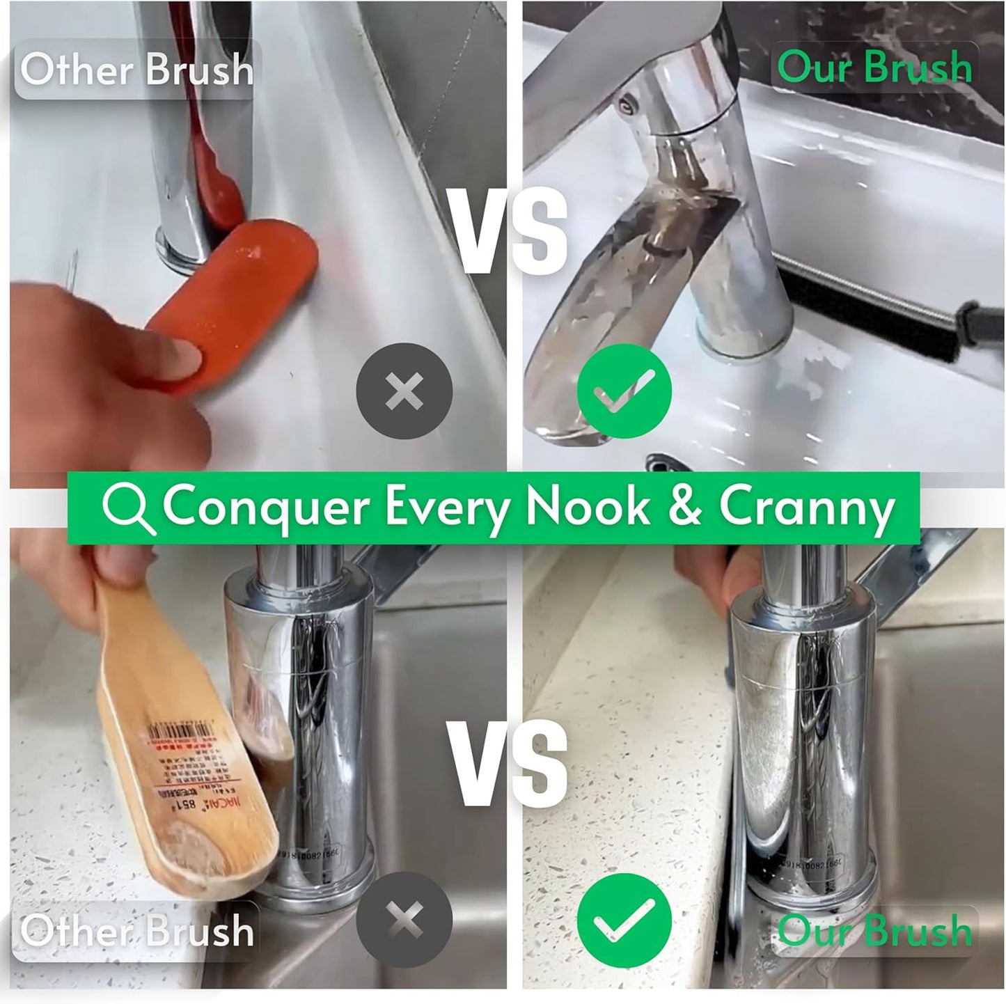 JOHN ELIA Crevice Cleaning Brush UK 3 Pcs Multifunctional Bathroom Cleaning Brushes For Small Spaces With Long Magic Brush Cleaner Grout Cleaner Brush - Groove Gaps Cleaning Brush - Cleaning Tool