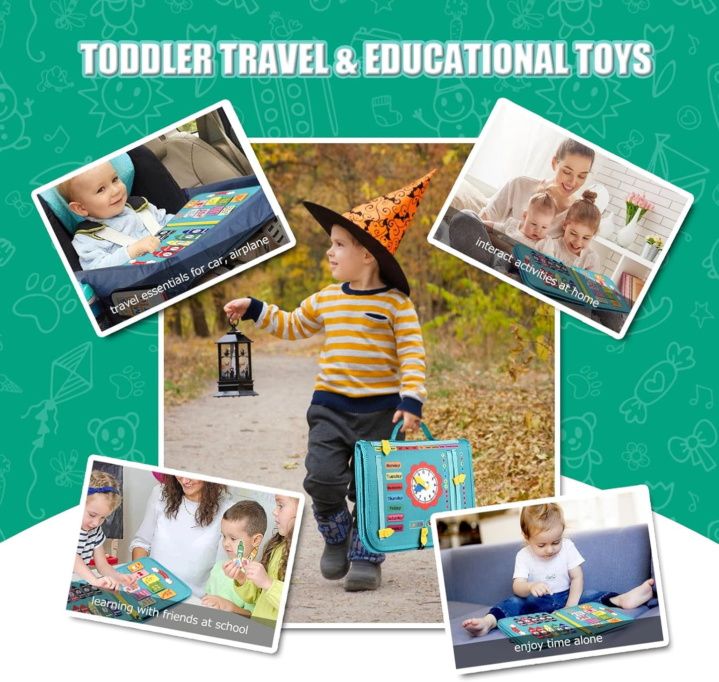 Busy Board Montessori Toys For 3 4 5 6 7 8 Year Old Girls Boys Sensory Toys For Toddlers Preschool Educational Learning Toys Activity Board For Fine Motor Skills Kids Gifts Airplane Car Toys