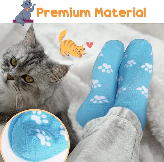 Christmas Gifts for Women Stocking Fillers: 5 Pairs Cotton Cat Socks Womens 4-7, Funny Novelty Animal Warm Socks Lovers Cat Secret Santa Present Christmas Xmas Gifts for Women Her Mum Teenage Girls