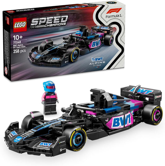 LEGO Speed Champions BWT Alpine F1 Team A524 Race Car Toy with a Collectible Formula 1 Driver Minifigure - Model Kits for 10+ Year Old Boys & Girls or Adult Motorsport Fans 77248