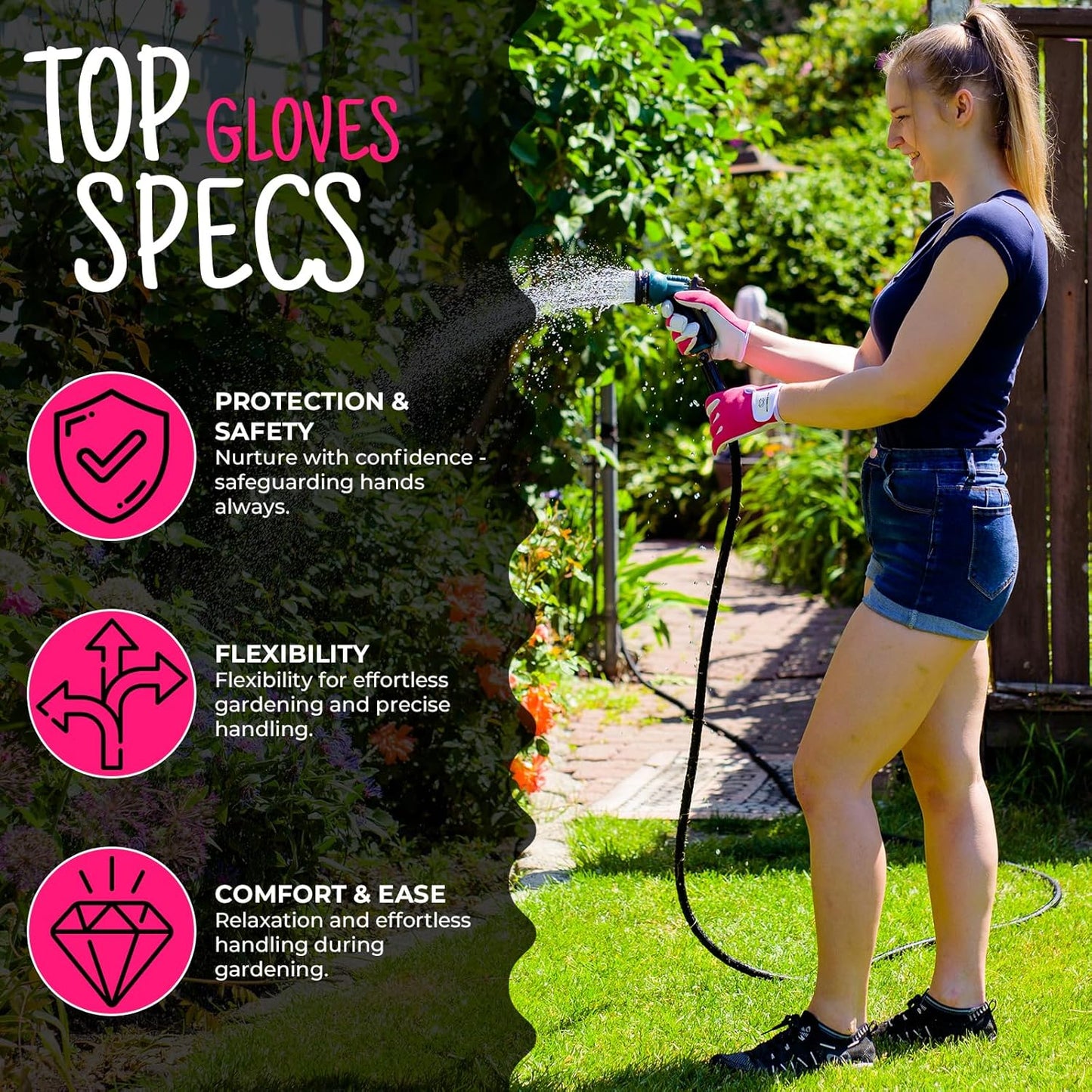 WESTWOOD FOX Ladies/Mens Leather Gardening Gloves Thorn Proof Rigger Garden work gloves, Safety Working Gloves, Premium Quality (Pink, M)