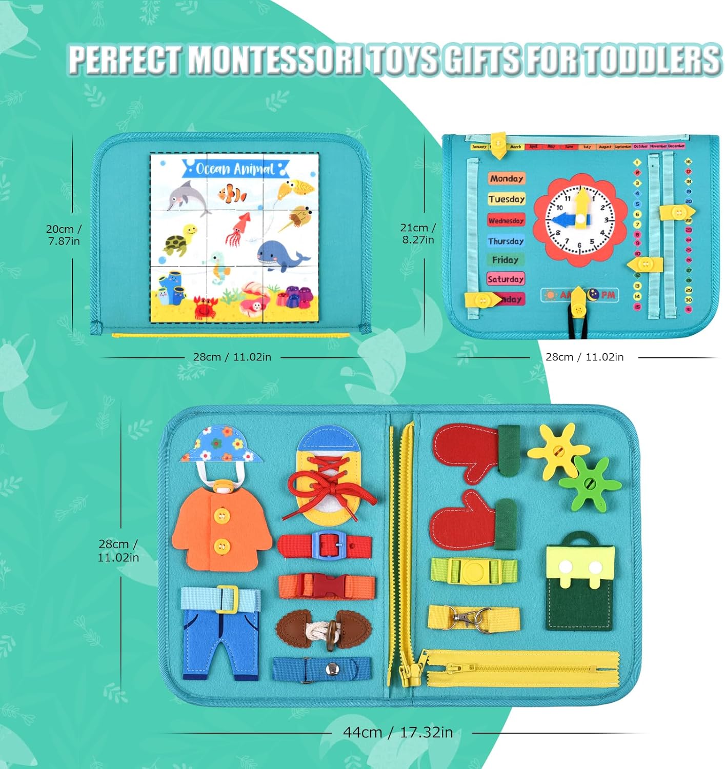 Busy Board Montessori Toys For 3 4 5 6 7 8 Year Old Girls Boys Sensory Toys For Toddlers Preschool Educational Learning Toys Activity Board For Fine Motor Skills Kids Gifts Airplane Car Toys