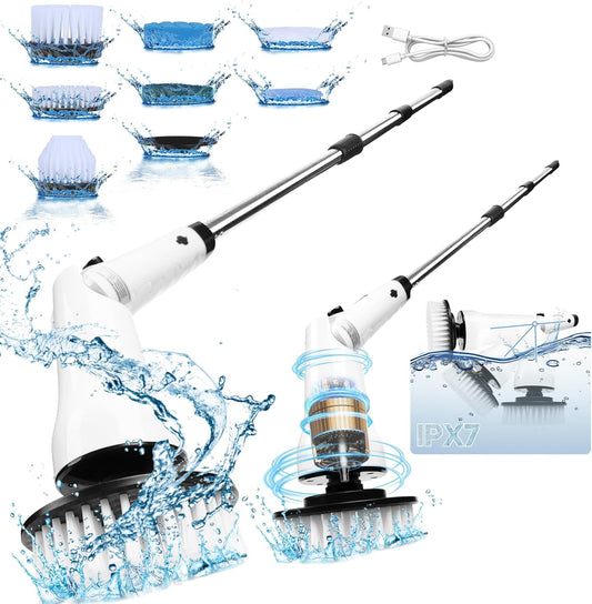 Airlovers Electric Spin Scrubber 2025 – Powerful Cleaning Tool with 3 Adjustable Angles & 8 Interchangeable Brush Heads | Perfect for Floors and Surfaces