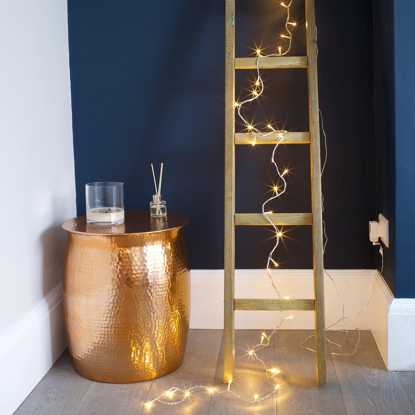 Lights4fun Indoor Fairy Lights with 50 Warm White LEDs on 4m of Clear Cable Plug in Rocker Switch