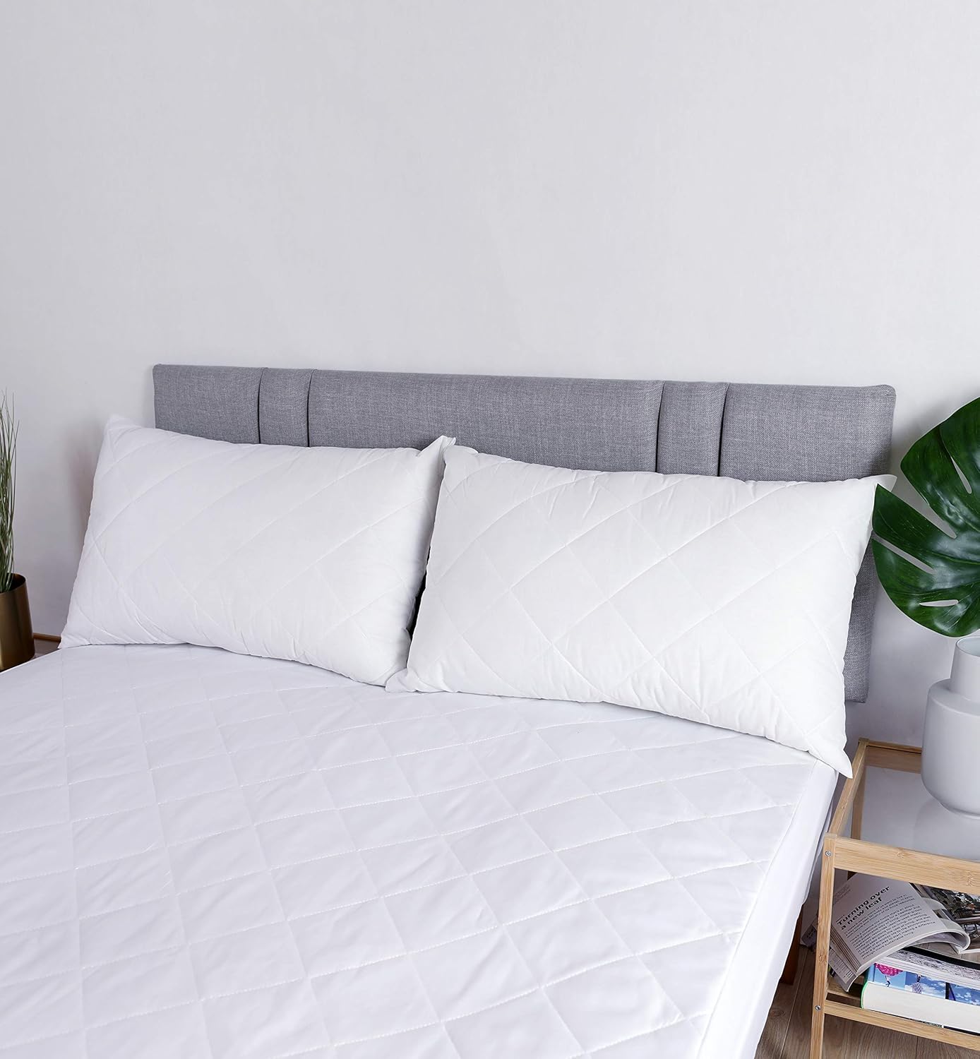 Adam Home Pillows 2 Pack Hotel Quality with Quilted Cover Hypoallergenic & Dust Mite Resistant Filling – Ideal for Stomach, Back and Side Sleepers Down Alternative Hotel Pillows