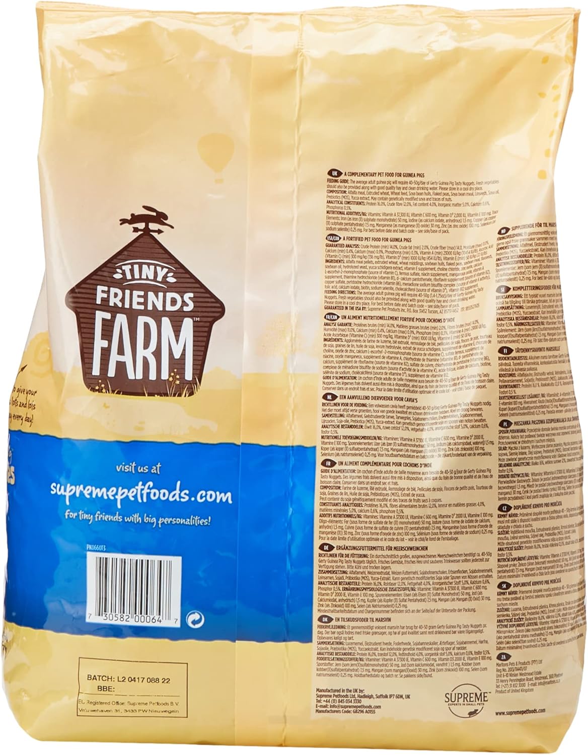 Supreme Petfoods Tiny Friends Farm Gerty Tasty Nuggets, Guinea Pig, 1.5 kg