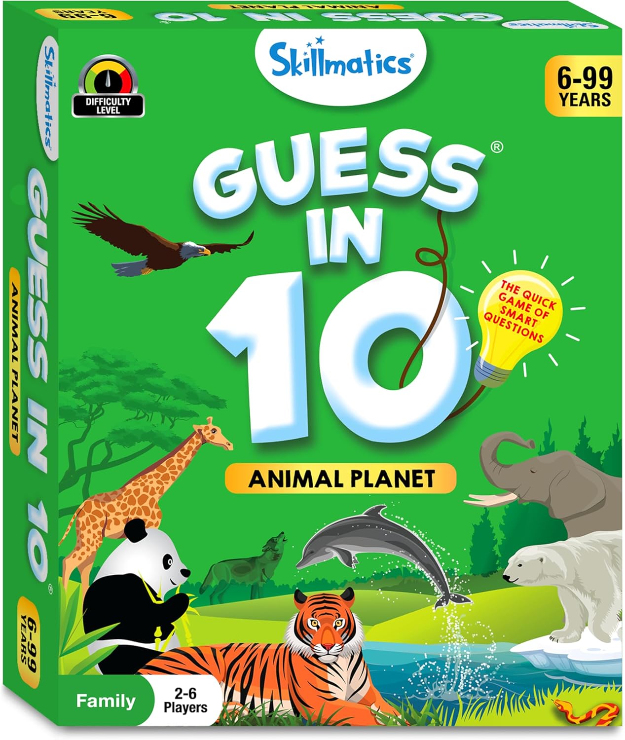 Skillmatics Guess in 10 Animal Planet, Card Game, Perfect for Boys, Girls, Kids, Teens, Adults Who Love Animals, Trivia Games, Travel Games, Gifts for Ages 6, 7, 8, 9, 10, and Up