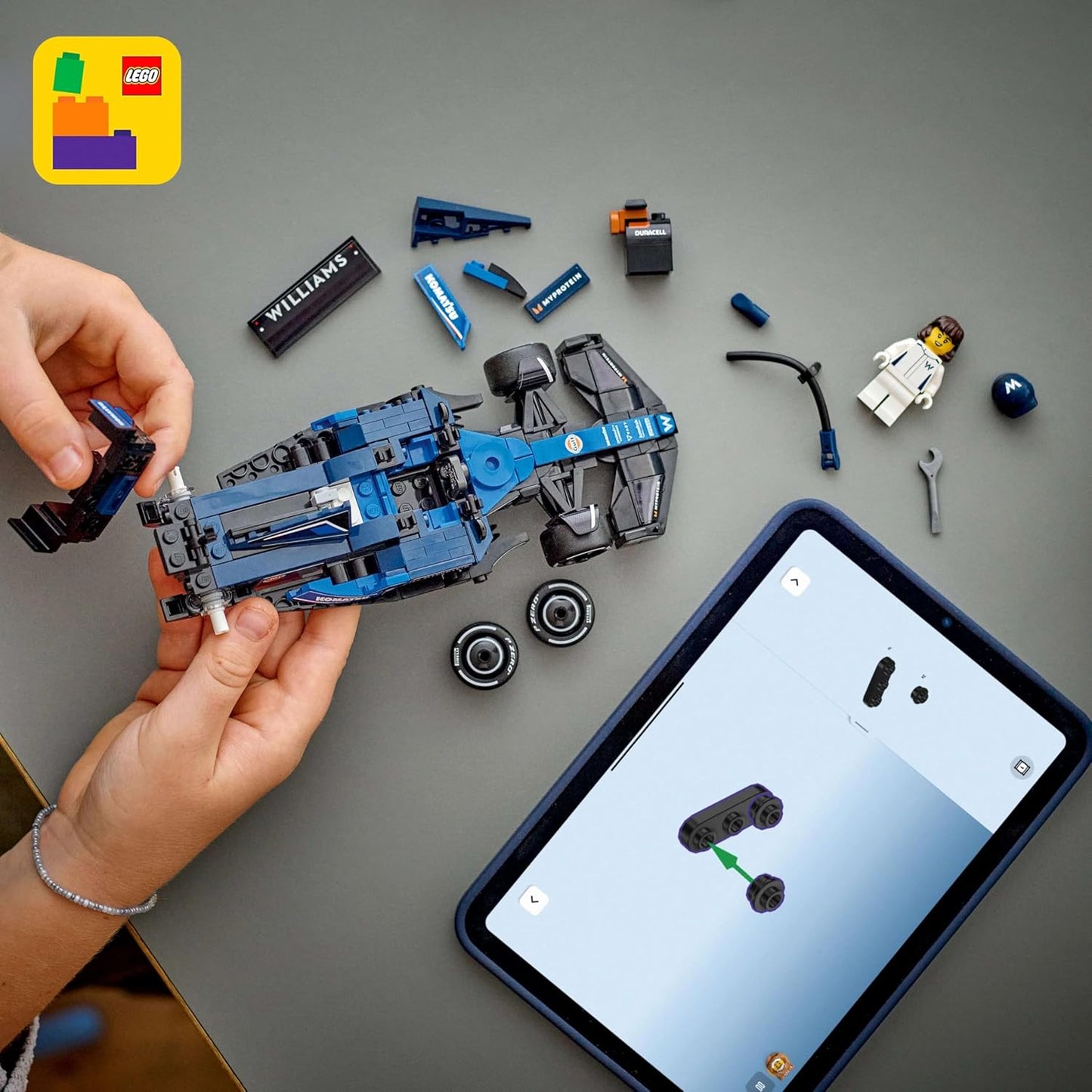 LEGO Speed Champions Williams Racing FW46 F1 Race Car Toy with a Collectible Formula 1 Driver Minifigure - Model Kits for 10+ Year Old Boys & Girls or Adult Motorsport Fans 77249