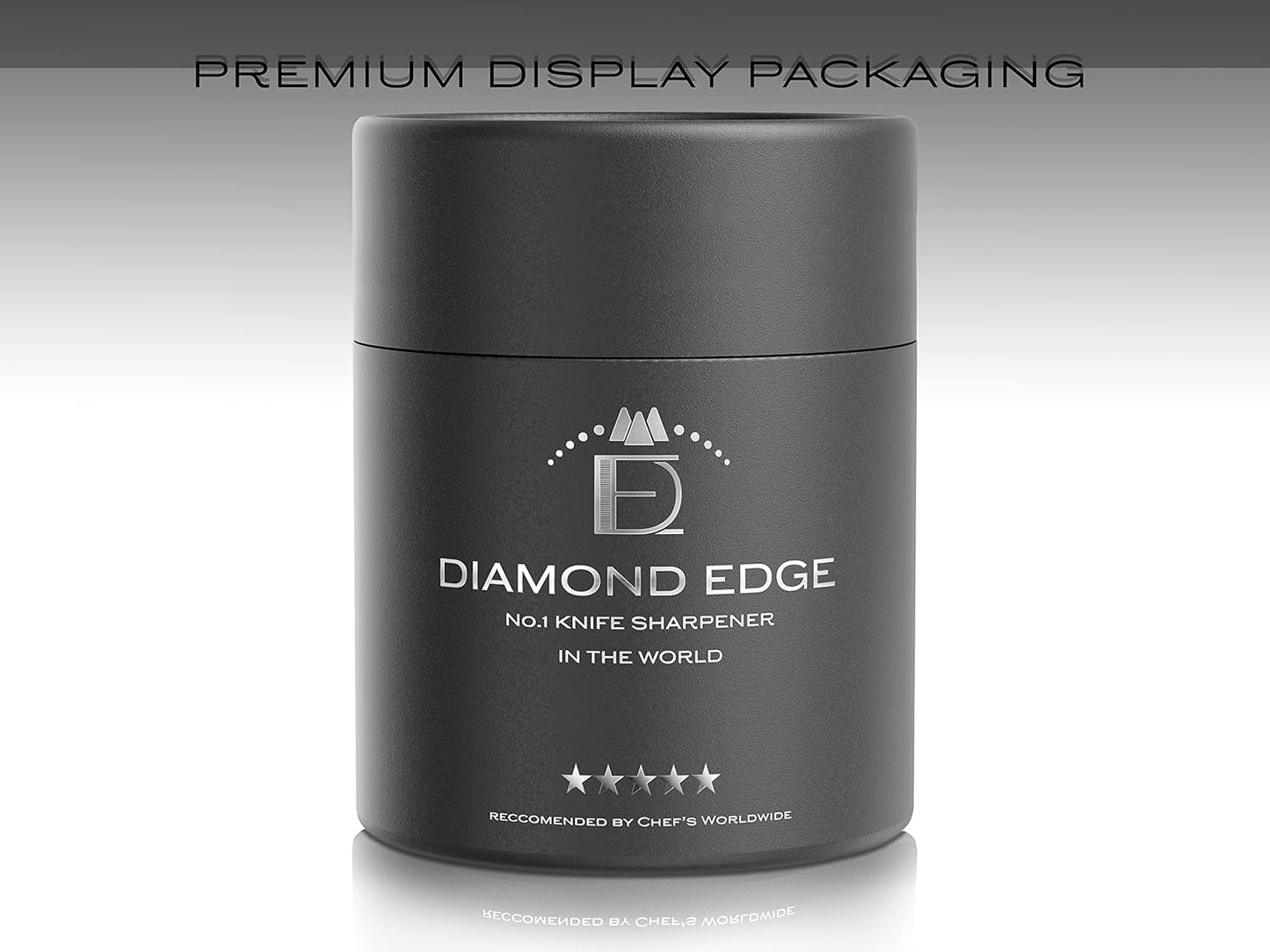 Diamond Edge No.1 Knife Sharpener – Safe & Compact Manual Knife Sharpener for Any Knife - Knives Sharpener Suitable for Serrated & Outdoor Blades – Professional Quality, Black