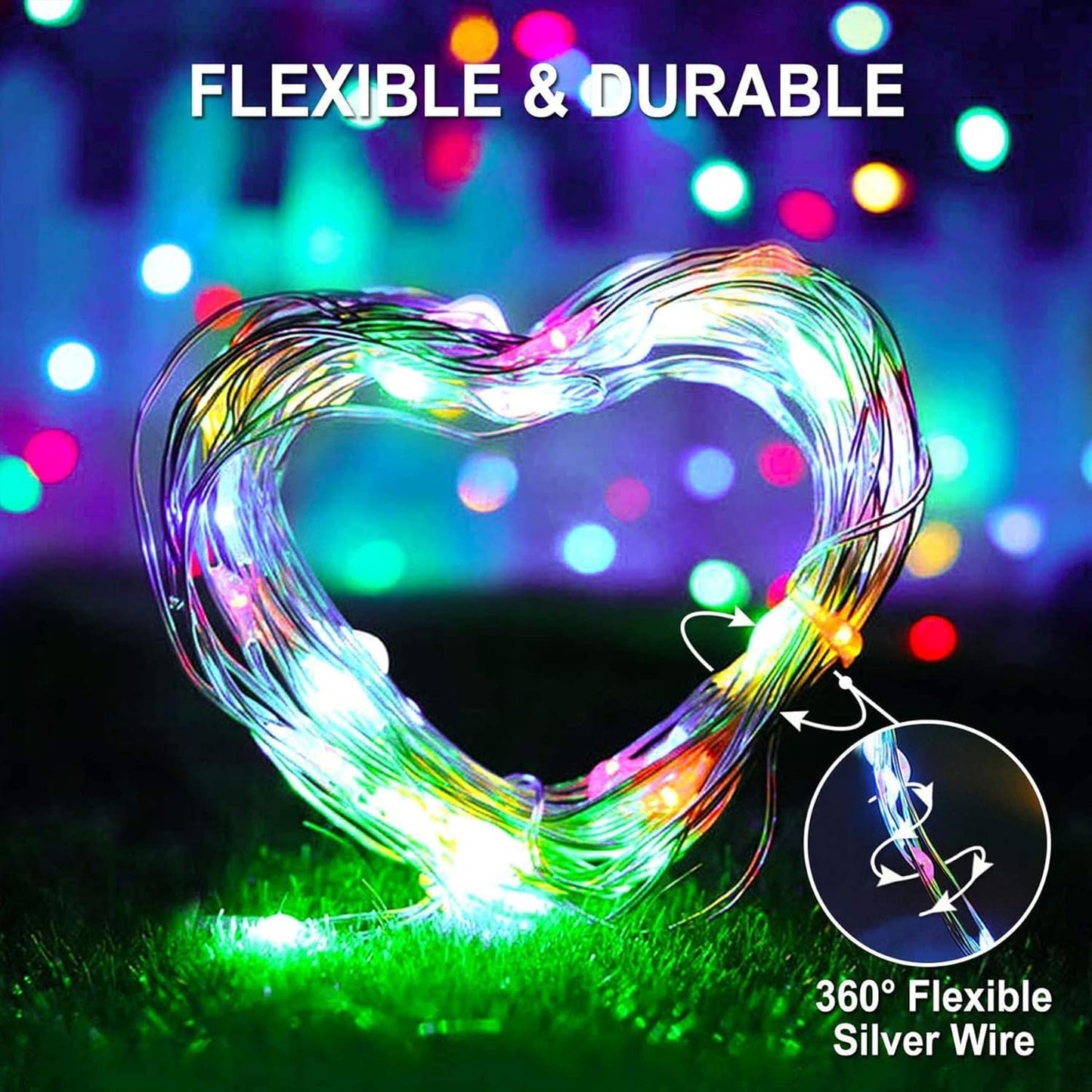 Ligarko Solar Fairy Lights Outdoor, 2 Pack Each14M/46Ft Garden Lights Solar Powered Waterproof, 120 LED 8 Modes Copper Wire Decorative Solar String Lights for Trees, Garden, Party (Multi-Coloured)
