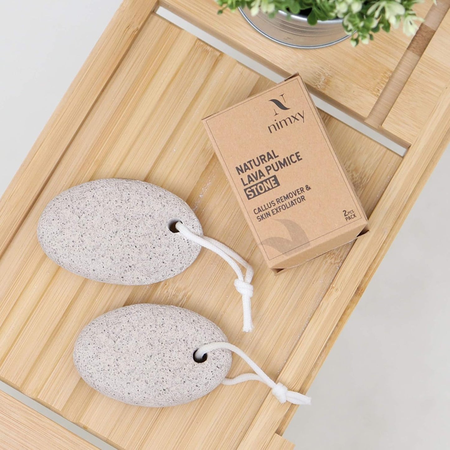 NIMXY Pumice Stone for Feet and Hands 2 Pcs – Foot Scrubber for Dead Hard Skin Removal – Natural Foot File and Callus Remover for Exfoliation