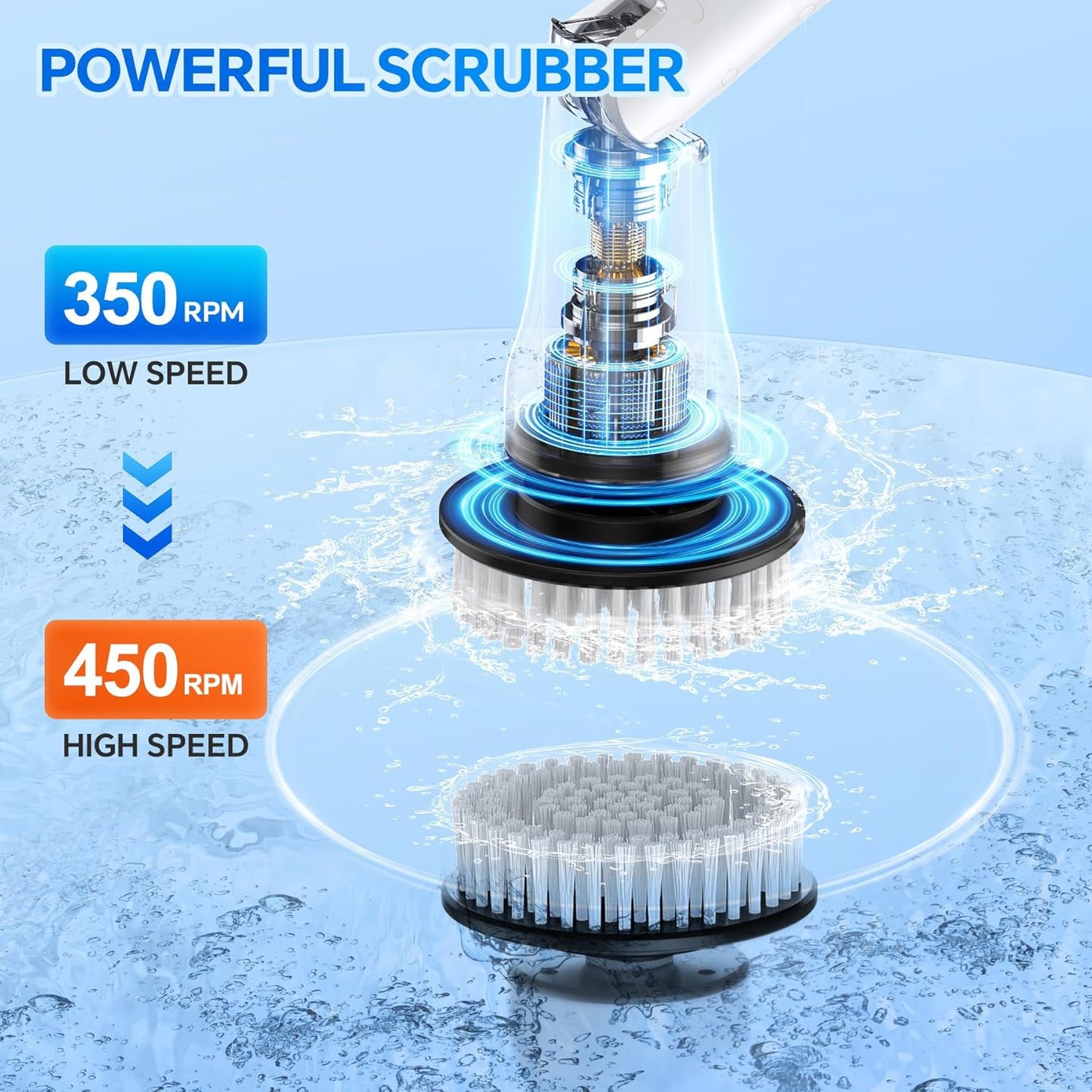 Airlovers Electric Spin Scrubber 2025 – Powerful Cleaning Tool with 3 Adjustable Angles & 8 Interchangeable Brush Heads | Perfect for Floors and Surfaces