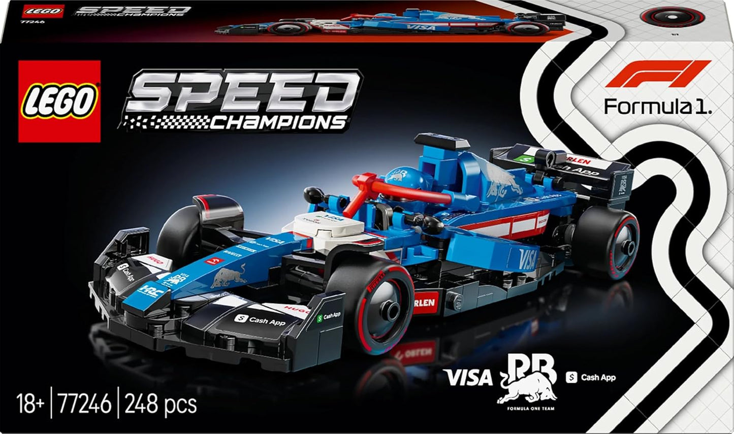 LEGO Speed Champions Visa Cash App RB VCARB 01 F1 Race Car Model Set for Adults, with a Collectible Driver Minifigure - Gift Idea for Men, Women & Teenage Motorsports Fans 77246
