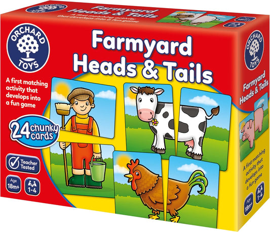 Orchard Toys Farmyard Heads and Tails Game, Memory & Matching Pairs Card Game, Educational Games and Toys for Toddler and Preschool, 18-Month-Old and Up