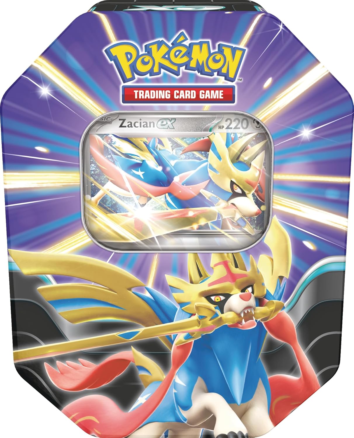 Pokémon TCG: Slashing Legends Tin – Zacian ex (1 Foil Promo Card & 4 Booster Packs)