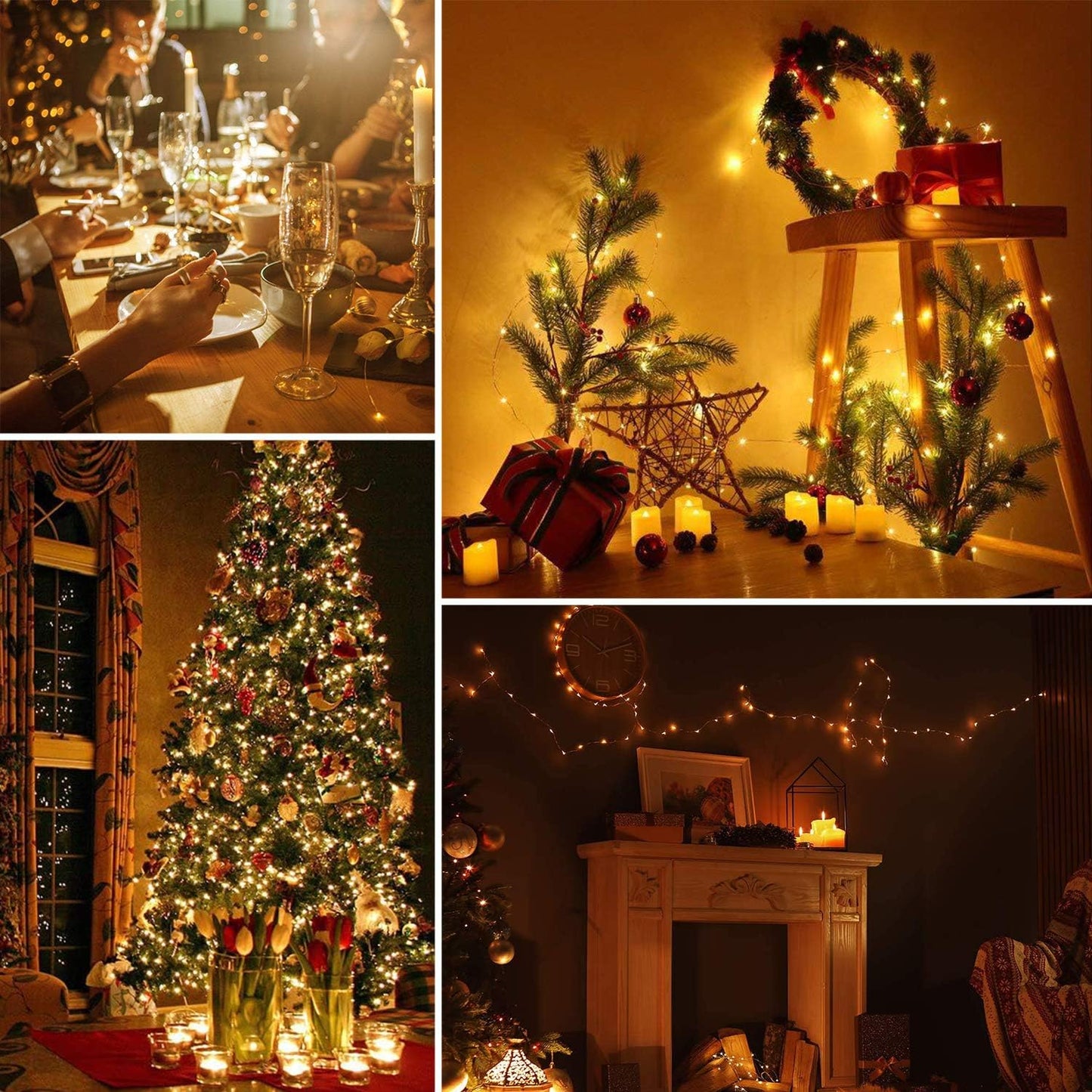 Lezonic [2 Pack] Fairy Lights, 120LEDs 13M 8 Modes String Lights Battery Operated, Indoor/Outdoor with Remote Timer for Bedroom, Party, Wedding, Christmas Decorations(Warm White)