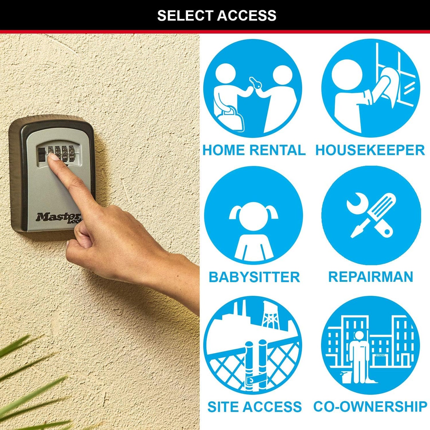 Master Lock Key Safe, 5401EURD, Key Lock Box, Black and Silver, Medium