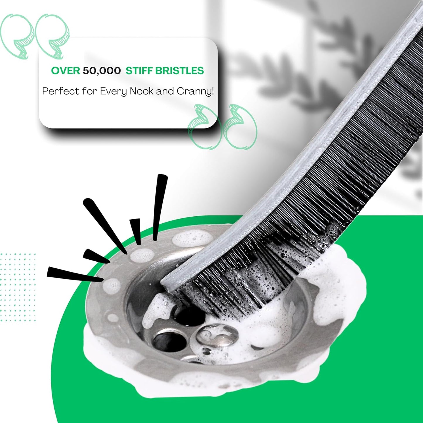 JOHN ELIA Crevice Cleaning Brush UK 3 Pcs Multifunctional Bathroom Cleaning Brushes For Small Spaces With Long Magic Brush Cleaner Grout Cleaner Brush - Groove Gaps Cleaning Brush - Cleaning Tool