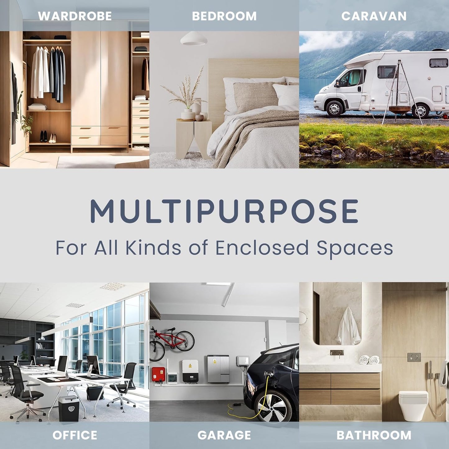 CUQOO Disposable Dehumidifier for Home 500ml, Pack of 10 Moisture Absorber Dehumidifiers for Damp, Mould, Kitchen, Wardrobe, Bedroom, Caravan, Office, Garage, Bathroom - Mini Condensation Absorbers