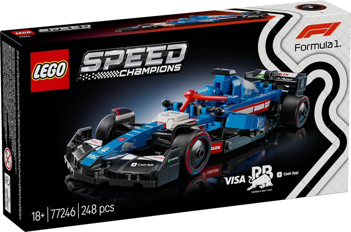 LEGO Speed Champions Visa Cash App RB VCARB 01 F1 Race Car Model Set for Adults, with a Collectible Driver Minifigure - Gift Idea for Men, Women & Teenage Motorsports Fans 77246