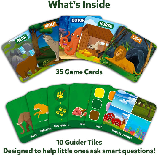 Skillmatics Guess in 10 - Animal Kingdom, Card Game, Christmas Stocking Stuffers for Preschool Kids, Girls & Boys, Fun Travel Game, Gifts for Ages 3, 4, 5, 6