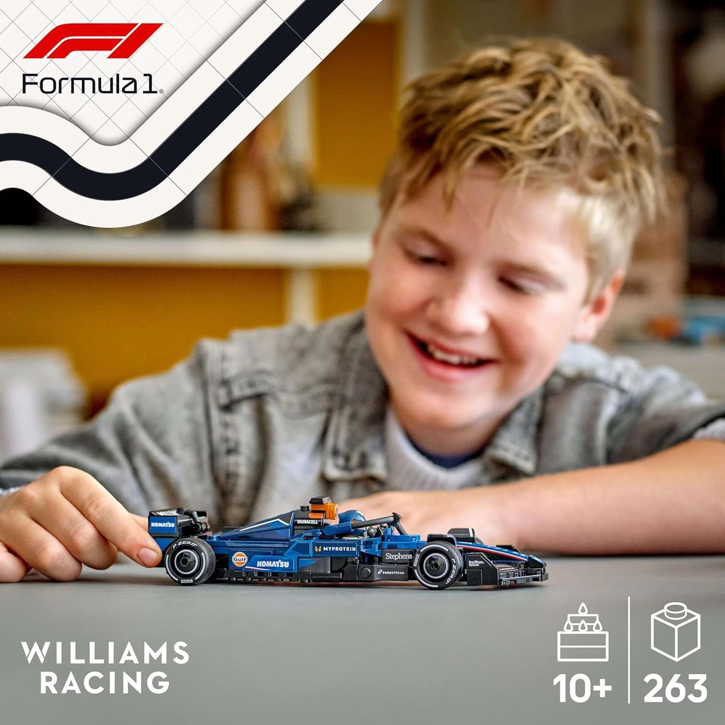 LEGO Speed Champions Williams Racing FW46 F1 Race Car Toy with a Collectible Formula 1 Driver Minifigure - Model Kits for 10+ Year Old Boys & Girls or Adult Motorsport Fans 77249