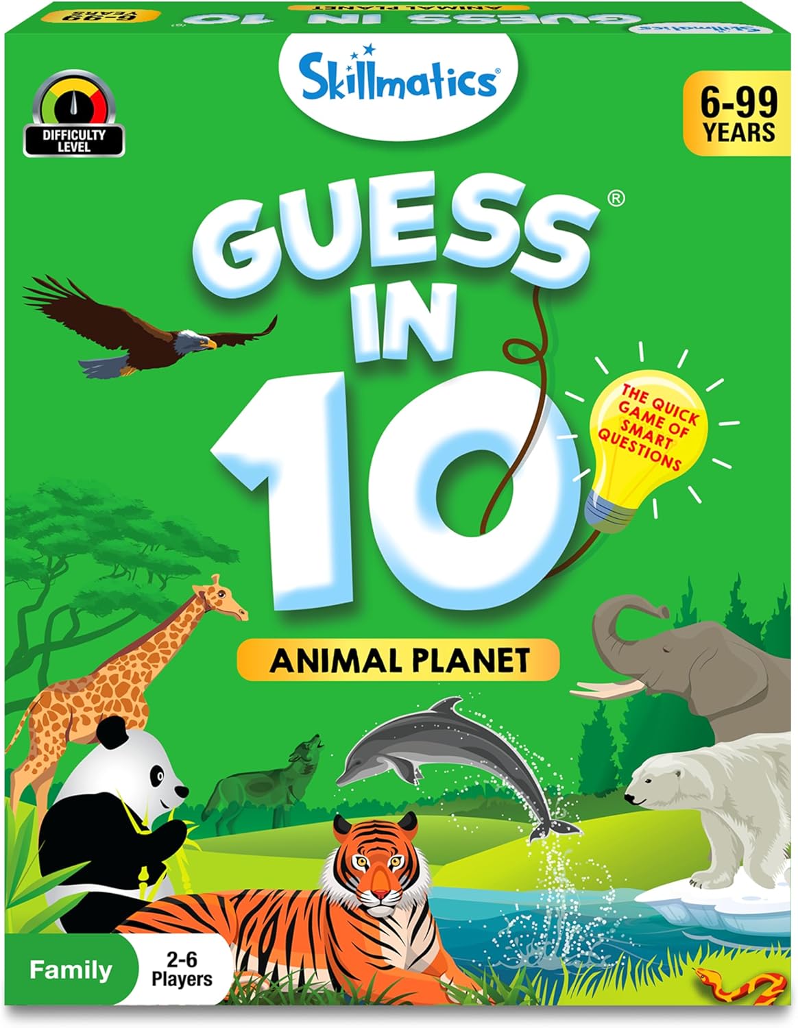 Skillmatics Guess in 10 Animal Planet, Card Game, Perfect for Boys, Girls, Kids, Teens, Adults Who Love Animals, Trivia Games, Travel Games, Gifts for Ages 6, 7, 8, 9, 10, and Up