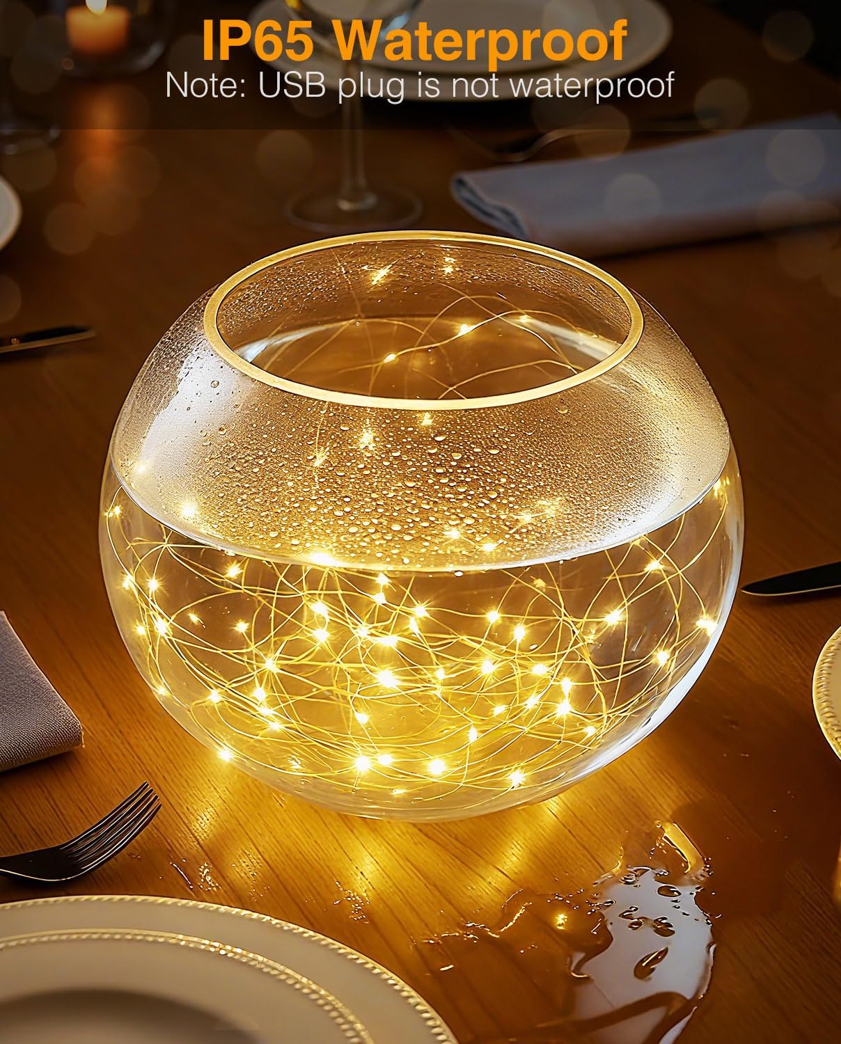 litogo USB Fairy Lights, 5M 50LED USB String Light, Silver Wire Fairy Lights for Indoor, Christmas, Bedroom, Party, Wedding(Warm White)