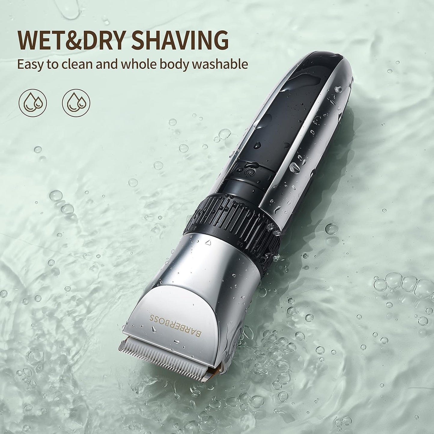 BarberBoss Cordless Pet Grooming Clipper – Waterproof with Ceramic Blades, LED Display & Fast Charging | Electric Hair Trimmer for Dogs & Cats – Model QR-9082