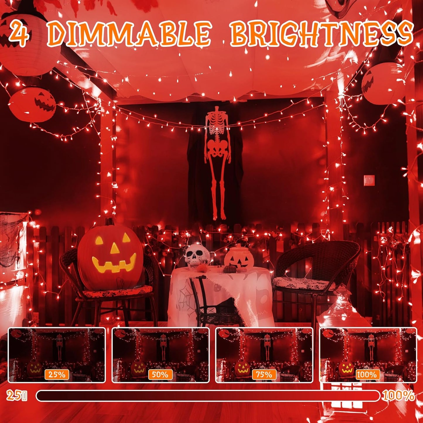 Ollny 10m 100 LED Fairy Lights Mains Powered, Outdoor Waterproof String Light with Remote/Plug/Modes/Timer, Bright Red Lighting Outside Indoor Garden Tree Decorations