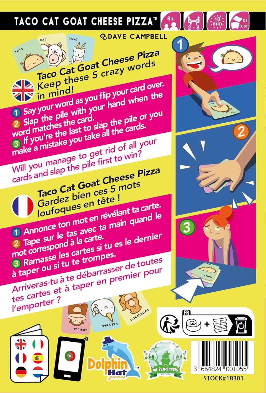 Blue Orange | Taco Cat Goat Cheese Pizza | Card Game | Ages 8+ | 2-8 Players | 10-30 Minute Playing Time