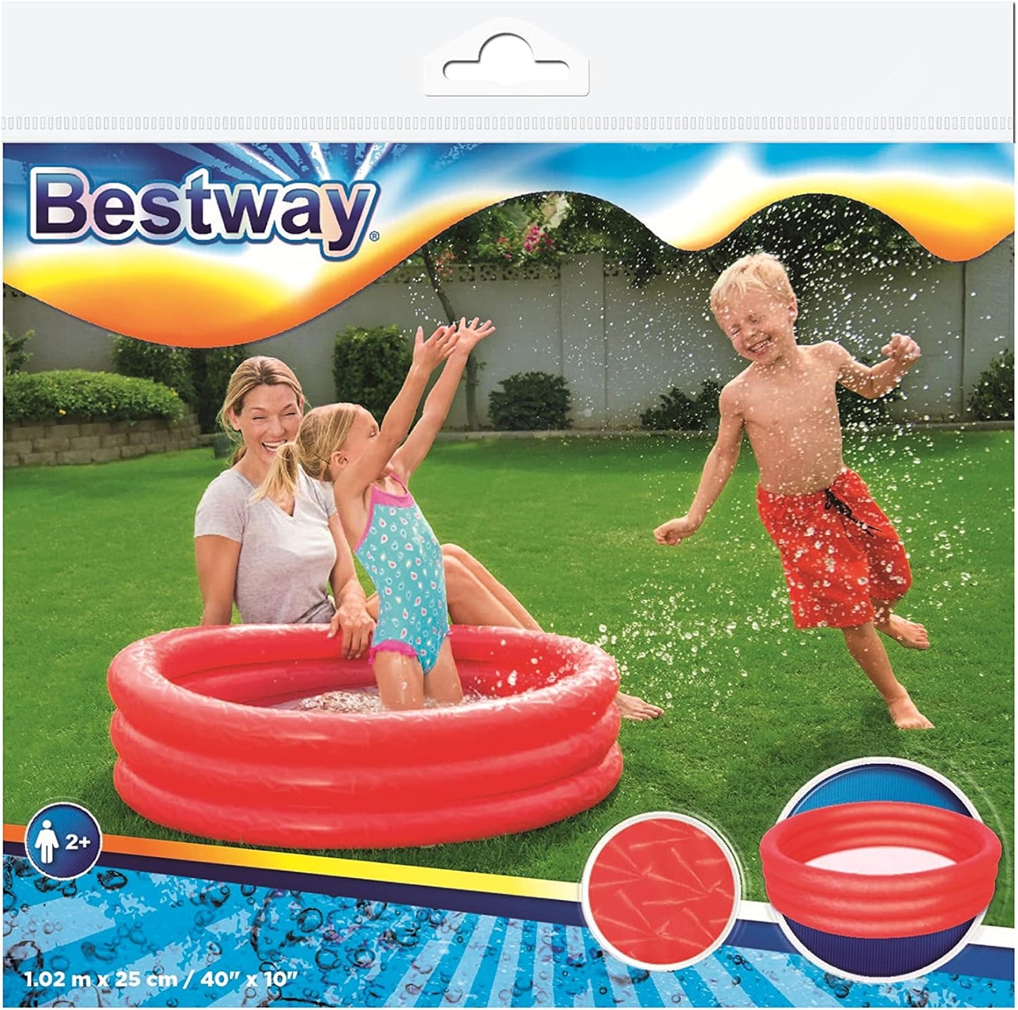 Bestway Play Paddling Pool | Inflatable Garden Pool for Toddlers and Kids, 1.02 m x 25 cm, Ages 2+, Assorted Colours