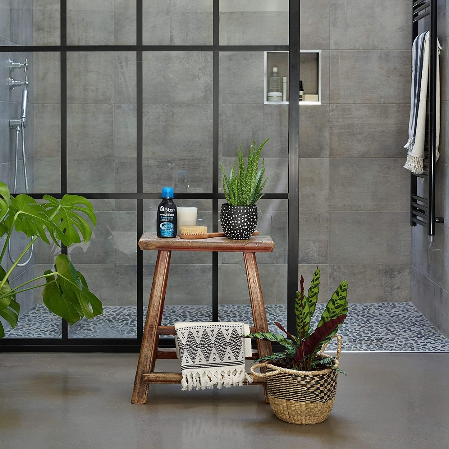 Buster Bathroom Drain Unblocker 300ml, Pack of 3 – Sink Unblocker Removes Hair & Sludge in Showers, Baths & Sinks. Fast-Acting Shower Drain Unblocker Clears Blockages & Slow-Draining Water