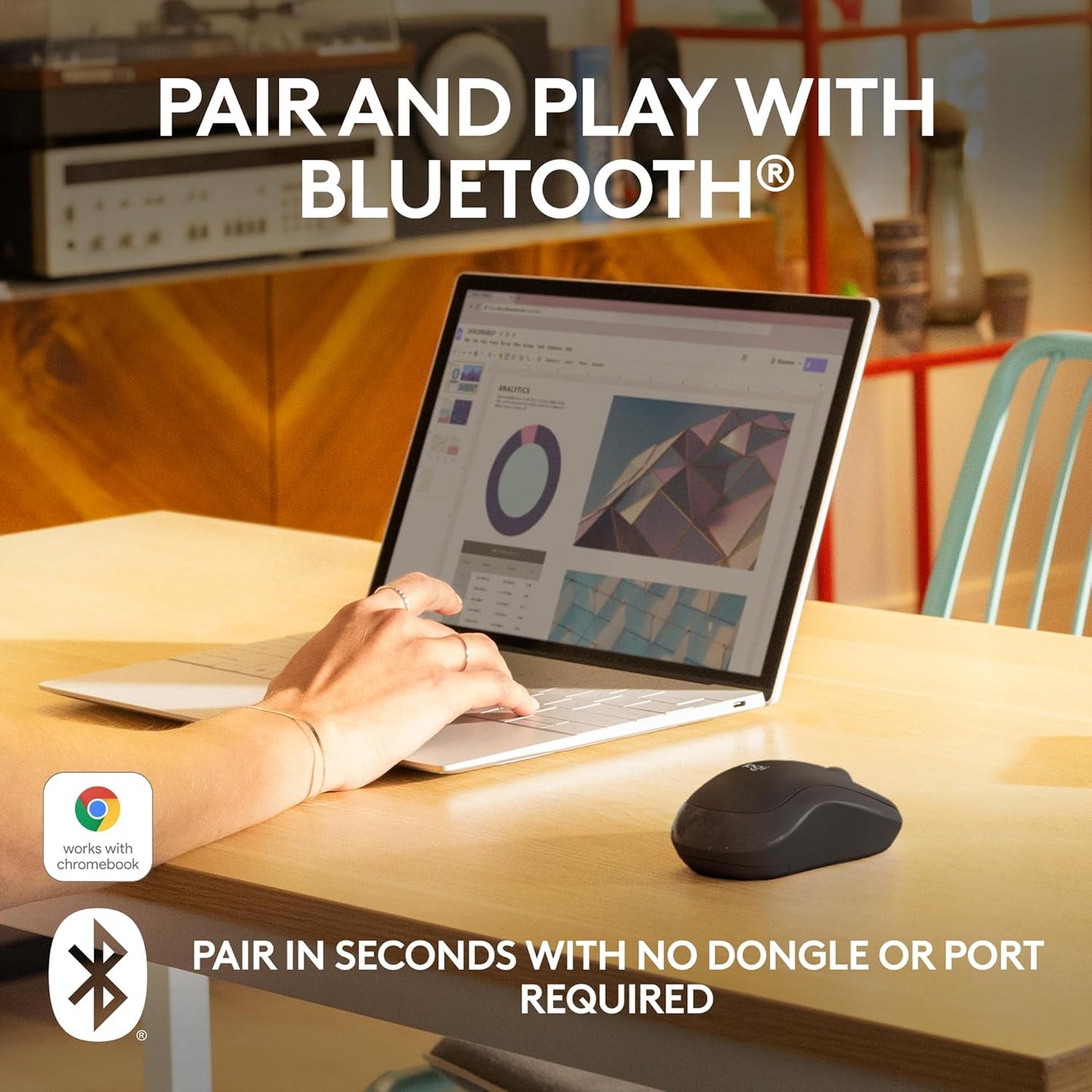 Logitech M240 Silent Bluetooth Mouse, Wireless, Compact, Portable, Smooth Tracking, 18-Month Battery, for Windows, macOS, ChromeOS, Compatible with PC, Mac, Laptop, Tablets - Graphite