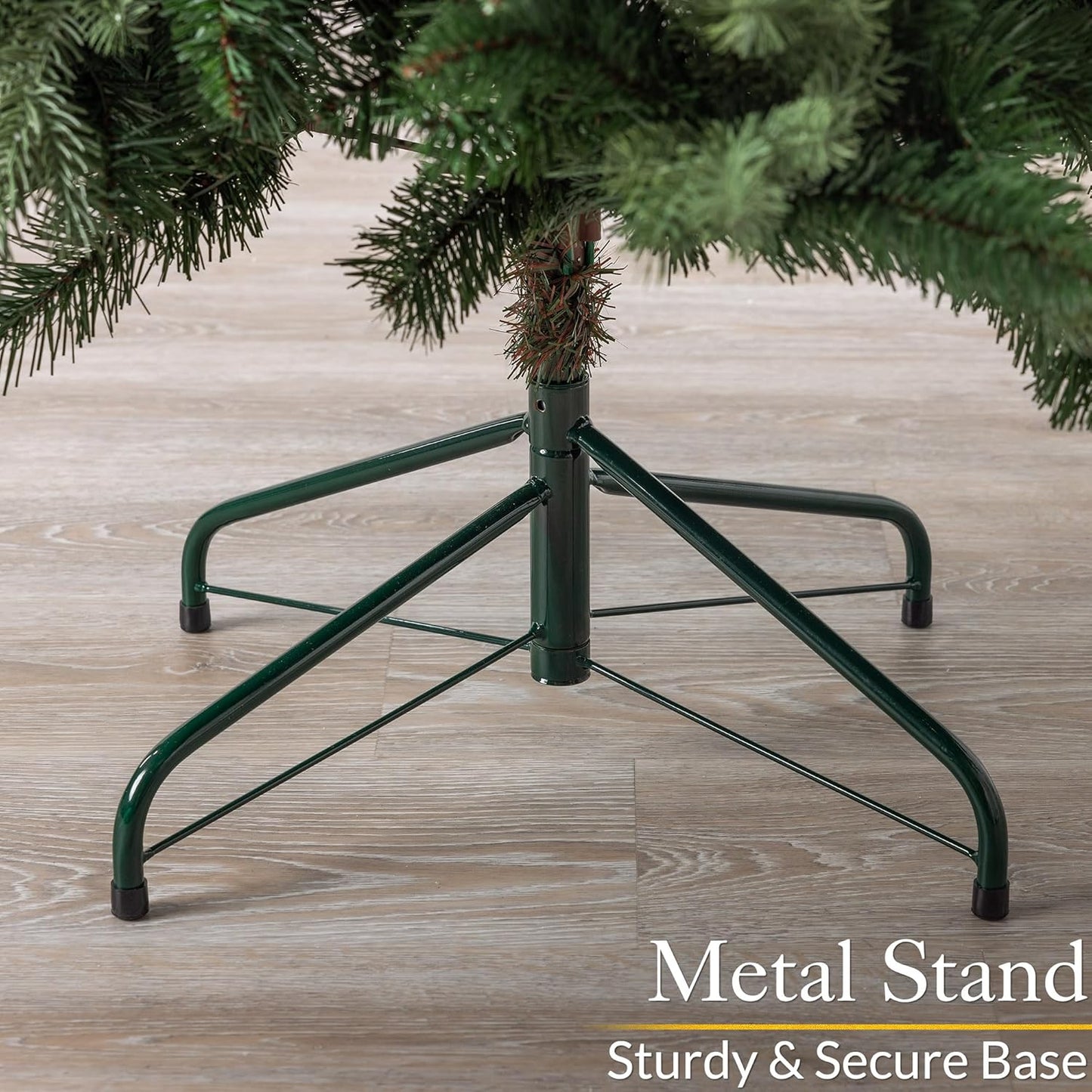 CHRISTOW Artificial Christmas Tree 6ft, Realistic Fraser Fir with Lifelike PE & PVC Tips, Natural Bushy Shape, Hinged Branches, Twist-Lock Poles, Green Metal Stand for Easy Display, 180cm x 120cm