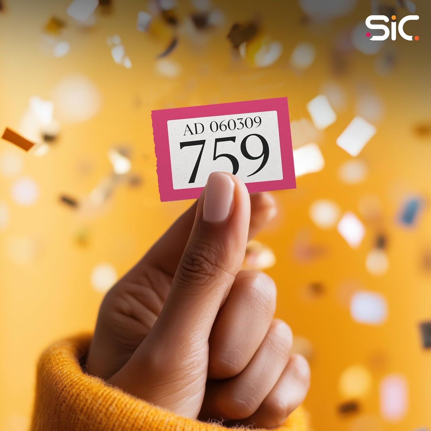 SIC ® 5-Pack Raffle Tickets Books 1-1000 – Cloakroom & Tombola Drum Tickets with Security Numbering – Numbered Raffle Books – Ideal for Fundraising, Prize Draws & Charity Events