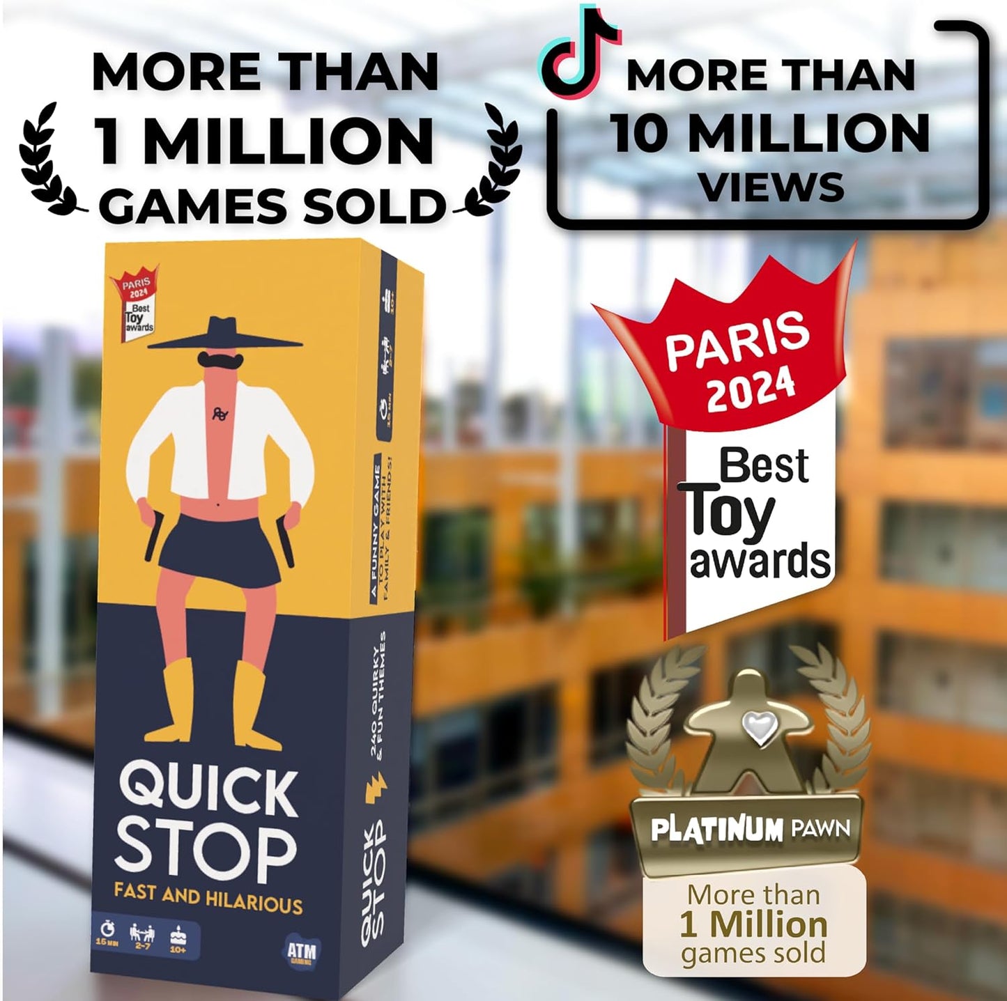 QUICKSTOP | Card Game for Family and Friends | Fast and Hilarious | 2-7 players | Party Game for Adults and Kids 10+ | 30 minutes Playing Time